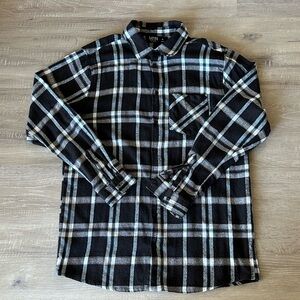 Boohoo Black and Gray Checkered Men's Shirt